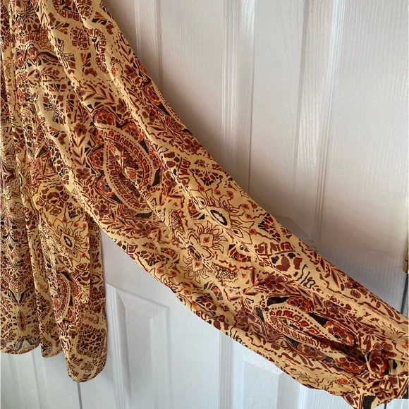 🆕 TORRID Medallion Crinkle Chiffon Raglan Tie Front Office Blouse SZ 5 5X - Picture 6 of 9